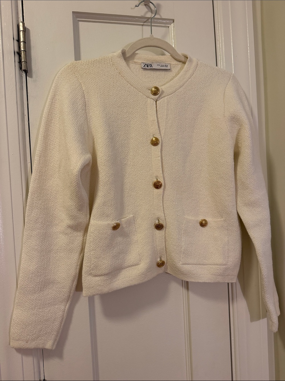 Zara White Cardigan Size M